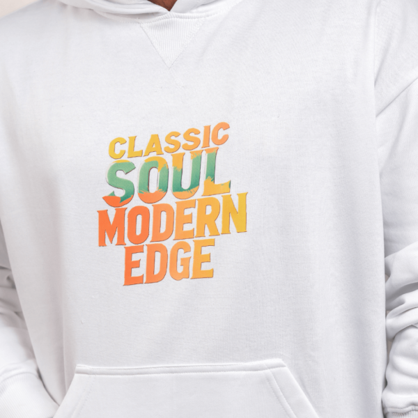 Modern Krishna Harmony Hoodie Unisex White - Image 3